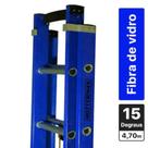 Escada de fibra de vidro extensível 2,9 x 4,7 m 15 degraus - Premium Escada de fibra de vidro extensível 2,9 x 4,7 m 15 degraus - Premium