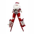 Escada De Natal Decorativa Em Poliéster Com Boneco 65cm