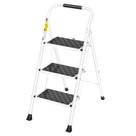 Escada dobrável de 3 degraus HBTower com pedal antiderrapante