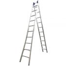 Escada Extensiva Profissional Esticável Dupla 10 Degraus - Alumínio - 60 - Real Escadas