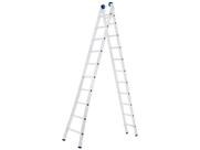 Escada Extensível 3x1 2x10 Degraus em Alumínio Pés Antiderrapantes Suporta Até 150kg MOR