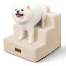 Escada para cães aodisman 3 degraus antiderrapante bege 35 cm de altura