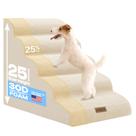 Escada para Cães Miorun, Espuma, Suporta até 36 kg, 63,5 cm de altura, Bege