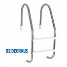 Escada Para Piscina Em Aço Inox Com Degraus Abs Reforçada