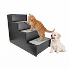 Escada Pet Cachorro 4 Degraus Antiderrapante MDF Cães Todos os Portes Gato Idoso Cama Sofá Rampa