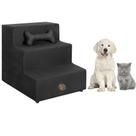 escada pet cachorro gato 3 degraus em suede anti derrapante
