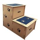Escada Pet Mdf Cachorro Gato 2 degraus 50cm com Carpete Antiderrapante