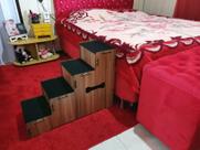Escada Pet Mdf Madeirado, Com 4 Degraus 50 Cm Altura