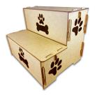 Escada Pet P/ Cama Madeira 2 Degraus P/ Cachorro E Gato 30cm