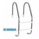 Escada Piscina Aço Inox Com Degraus Abs Corrimão Resistente
