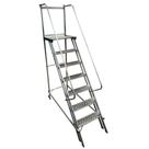 Escada Plataforma Trepadeira 1,75m 6 Degraus 2 Rodas Suporta 250kg Alustar