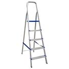 Escada Portátil Doméstica 5 Degraus Alumínio Antiderrapante Suporta Até 120kg Real Escadas