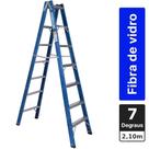 Escada tesoura dupla em fibra de vidro 7 degraus 2,10 m - Premium