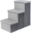 Escadas para animais de estimação TRIXIE Velour 3-Step com armazenamento para brinquedos para animais de estimação, cinza