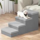 Escadas Pet, Com 4 Degraus Seguro, Escadas Dobrável para Animais Idosos com Função de Armazenamento Compacta, Cor Cinza Ideal para Cães e Gatos