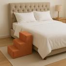 Escadinha Pet Escada Luxo 3 Degraus Suede Terracota