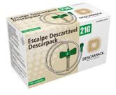 Escalpe 21g verde caixa com 100 unidades