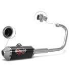 Escapamento Escape Gemoto Racing 3 Trioval Titan Esd 150 2004 - 2008 Cromado Ponteira Preta