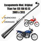Escapamento Titan 125 150 KS ES 2009 á 2013 Cromado modelo do original silencioso