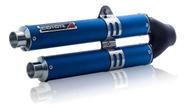 Escape / Ponteira Coyote Competition Duplo em Alumínio Colorido (Anodizado) AZUL - CG 125 / 150 / 160 Titan / Fan / Start - Honda Escape / Ponteira Coyote Competition Duplo em Alumínio Colorido (Anodizado) AZUL - CG 125 / 150 / 160 Titan / Fan / Start - Honda