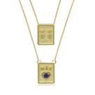 Escapulário 2 Meninos Escrito Mãe com Zircônia Folheado a Ouro 18K