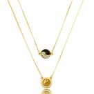 Escapulário 60cm Amuleto Yin Yang - Prata banho de Ouro 18k