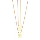 Escapulário 60cm Do Signo De Touro Amuleto De Trevo Prata Banhado A Ouro 18k