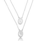 Escapulário Amuleto Signo Câncer / Lua Prata 925 Banhado a Ródio 60cm