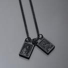 Escapulário colar masculino preto corrente aço inoxidável