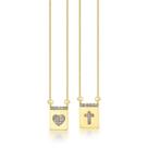 Escapulário crucifixo e coração cravejado