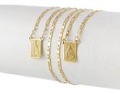 Escapulário De Ouro 18k 750 N S Aparecida E Sagrado 70 Cm D Dourado