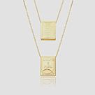 Escapulário de Ouro 18k Masculino Deus é Fiel 70cm Banhado a Ouro 18k