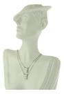 Escapulário Em Ouro Branco 18k 750 Cadeado Dupla Face 60 Cm Dourado
