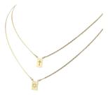 Escapulário Estrela Davi E Cruz Ouro 18k 750 Piastrine 60 Cm