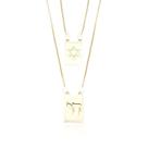 Escapulário Estrela de Davi 60cm Veneziana Fina Banhado a Ouro 18k