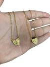 ESCAPULÁRIO FEMININO ESPÍRITO SANTO E JESUS - BANHADO A OURO 18k