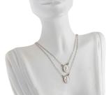 Escapulário Feminino Ouro Branco 18k 750 Dupla Face 60 Cm D Dourado