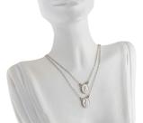 Escapulário Feminino Ouro Branco 18k 750 Dupla Face 60 Cm