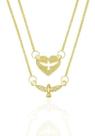 Escapulario Folheado Ouro 18k Espirito Santo Veneziana 60cm