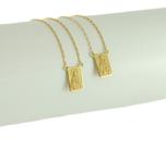 Escapulário Masculino Ouro 18k 70cm 8x12 Df Ns Carmo Sagrado Dourado