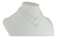 Escapulário Masculino Ouro Branco 18k 750 Dupla Face 60 Cm Cinza