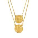 Escapulário Medalha de São Bento Banhado a Ouro 18k - Corrente Veneziana 60 cm x 0.8 mm