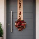 Escapulário Natalino Árvore de Natal Pick Decoração 2,5m Vermelho e Bege