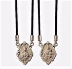 Escapulario Tradicional Ouro Branco 18k 1.8gr Cordao Silicone 60cm Ping 1.5cm