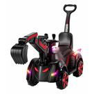Escavadeira Elétrica Infantil com Luzes e Som Suporta 30Kg Carro Carrinho Retroescavadeira Vermelha Escavadeira Elétrica Infantil com Luzes e Som Suporta 30Kg Carro Carrinho Retroescavadeira Vermelha