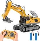Escavadeira RC KidsFaves Kids 6 anos com 2 baterias e pá de metal