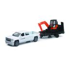 Escavadeira Toy NewRay Kubota KX040 com Chevy Pickup 1/43 branca