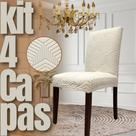 Escocesa - Kit 4 Capas de Cadeira Linha Gold - Creme Escocesa - Kit 4 Capas de Cadeira Linha Gold - Creme