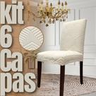 Escocesa - Kit 6 Capas de Cadeira Linha Gold - Creme Escocesa - Kit 6 Capas de Cadeira Linha Gold - Creme