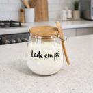 Escolha a personalização 750ml pote style tampa e colher de bambu avulso